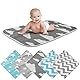 Wickelunterlage Baby Wickelauflage Baby Wickel-Decke Unterlage für Säuglinge und Kleinkinder; atmungsaktiv, waschbar, wiederverwendbar; 50 x 70 cm (Wolken-Grau)
