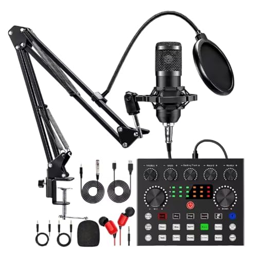 Mic de condenseur audio BM800 V8S avec carte son intégrée pour enregistrement