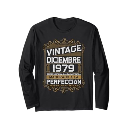 Diciembre 1979 Vintage Regalo 44 Años Cumpleaños Hombre Manga Larga