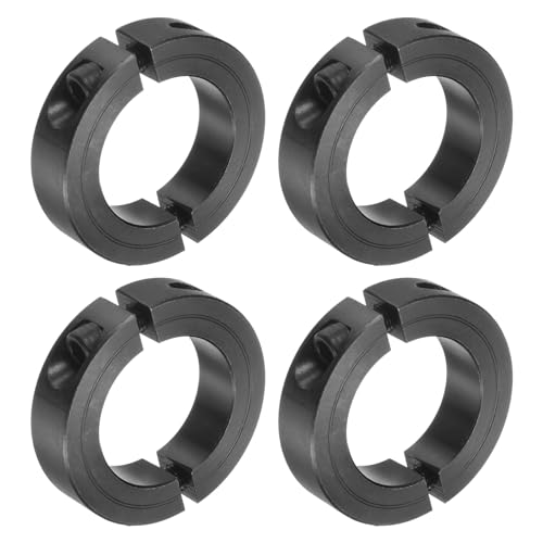 uxcell 4pcs Double Split Clamp-On Shaft Collar for 1-3/4" Shaft, Two-Piece Clamping Collar, 2-3/4" OD, 11/16" Thick, #45 Steel Axle Collar Clamp, Set Screw Style
