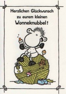 Sheepworld - 55383 - Klappkarte, Geburt, Herzlichen Glückwunsch zu eurem kleinen Wonneknubbel!