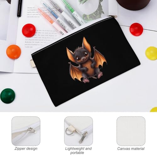 Cute Bat Fashion Coin Purse Change Makeup Bag Canvas Pencil Pouch Travel3