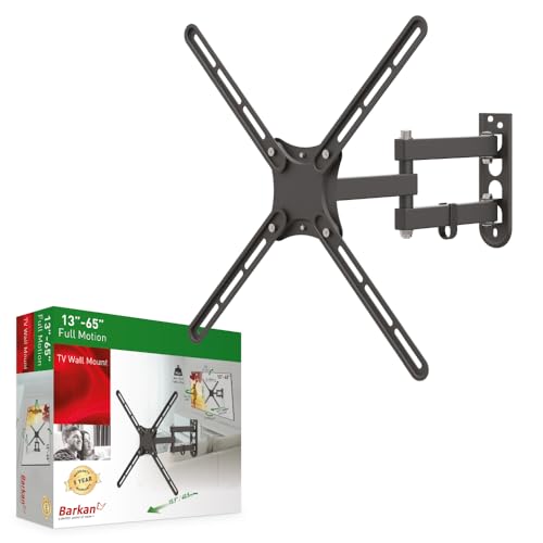 Barkan Długi uchwyt ścienny do telewizora, 33.0-165.1 cm Full Motion Articulating - 4-ruchowy wspornik ekranu, nośność do 36,2 kg, pasuje do LED OLED LCD