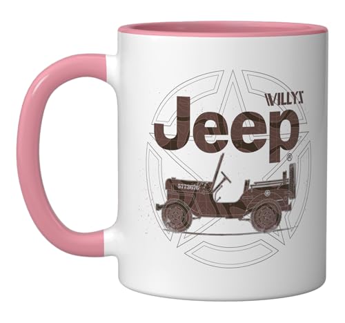 Taza cerámica Jeep Willys Vintage Star 11 oz miniatura 1