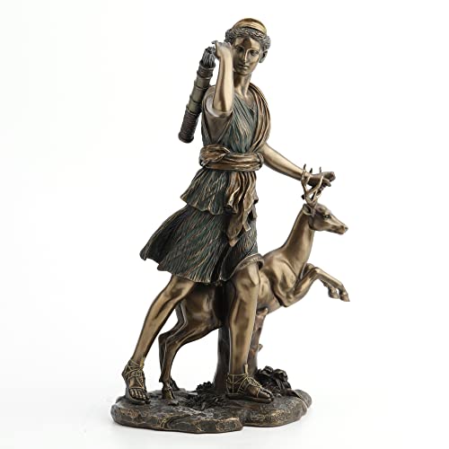 Estatua de Resina Veronese Diseño Diana Diosa Griega de la Caza 11 in miniatura 3