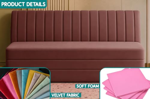 Image of Los Angeles Modern Velvet 3-Seater Sofa Cum Bed, Multipurpose Convertible Sleeper Couch Sofa for Living Room, Bedroom & Office- Brown Color