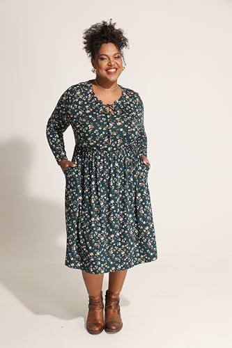 RITERA Plus Size Dresses for Curvy Women Long Sleeve Dress High Waisted Fall Winter Flowy Casual Dress XL-5XL2