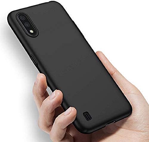 Image of Mobile Back Cover Case for Samsung A01 (Silicone Case|CameraProtection|Black SC1510)