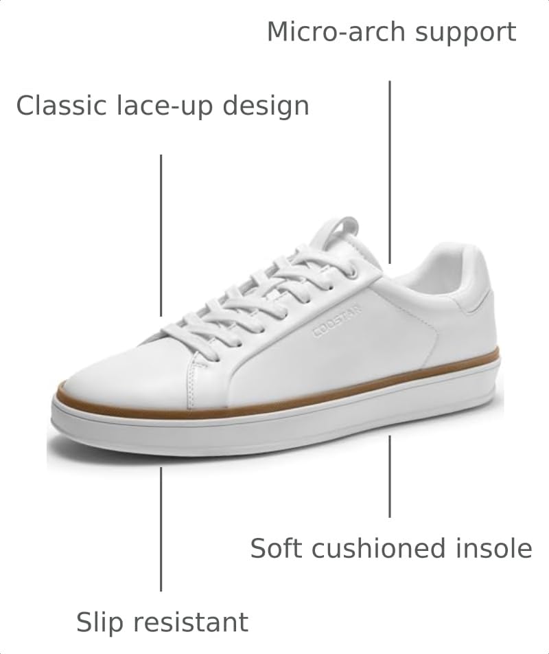 Image of Coostar Mens Casual Shoes Comfortable Dress Sneakers Classic Lace-up Shoe Lightweight