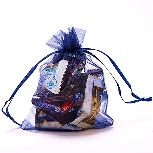 Jwsqmc 4X6 Inch Organza Gift Bags With Drawstring For Jewelry,Candy,Set Of 50 Navy Blue Sachet,Sheer Fabric Mesh Goody Pouches For Baby Shower,Birthday,Party Favors,Wedding,Bridal Shower,Mothers Day #TOP5