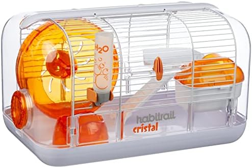 Habitrail Cristal Hamster Cage, Small Animal Habitat with Hamster Wheel, Water Bottle and Hideout,White
