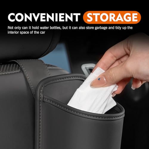 Portavasos de cuero PU para auto 2 pcs negro miniatura 6