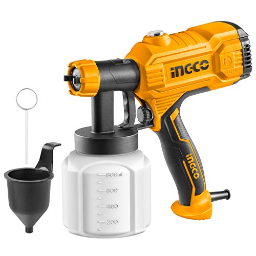 INGCO Corded Paint Sprayer 450W 400ml/min, Fence Paint Sprayer 800ml Detachable Container, HVLP...