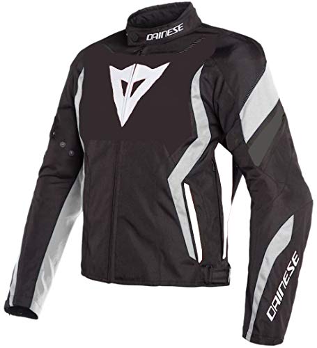 Tessuto ad elevata resistenza Dainese Edge Tex Jacket Giacca Moto, Nero Opaco/Bianco/Ebano, 52