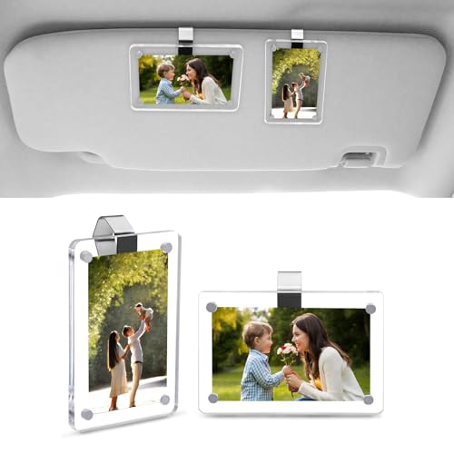 Cadre photo magnétique pour pare-soleil de voiture PIFOOG en acrylique 6x9 cm