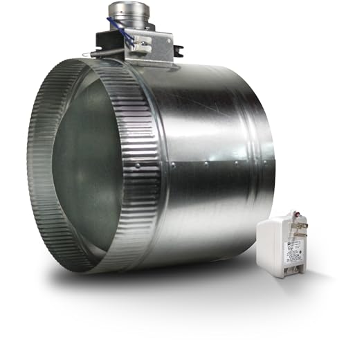 Suncourt ZoneMaster 10-Inch Normally Open Motorized Damper — Power Close/Spring Return 24V Vent Damper, Plug-In Transformer Included (ZO210)