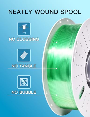 Image of PINBALL Transparent PETG 3D Printer Filament 1.75mm ±0.02mm, Multicolor Clear Rainbow Filament, Translucent PETG Filament, 1KG /2.2lbs
