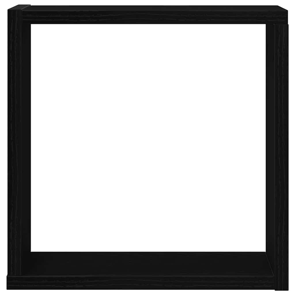 Gecheer Mensole a cubo da Parete, salvaspazio Funzionali 30x15x30 cm in Legno Tecnico Rovere Nero, mensole modulari per Soggiorno Camera da Letto Ufficio