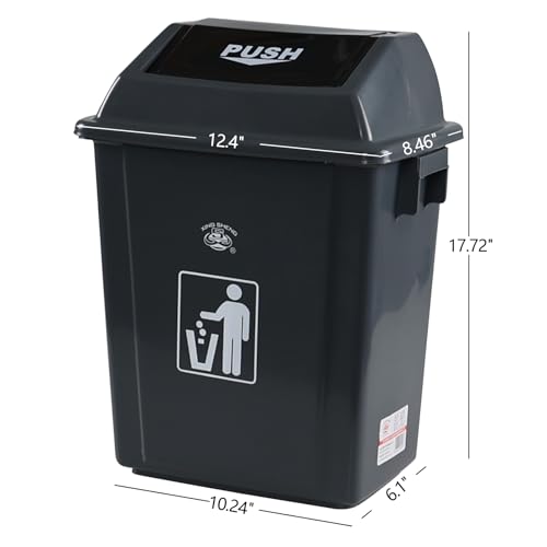 Caneca de basura rectangular de plástico 6 gal gris 4-pack miniatura 2