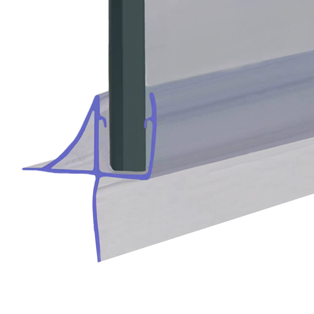 Shower or Bath Screen Door Seal | Fits 8, 9 or 10mm Glass | Seals Gaps of Up to 20mm | 80cm, 90cm, 140cm, 200cm or 250cm Long | Clear or Black | SEAL142 (25mm Sample, Clear)