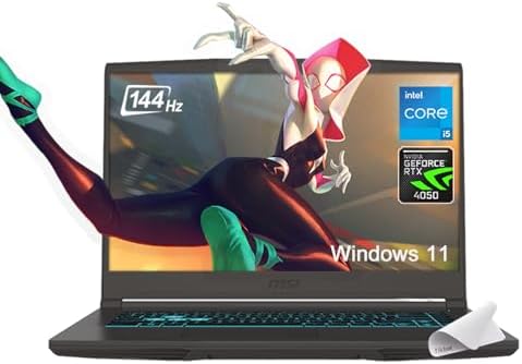 MSI Thin 15 Gaming Laptop, 15.6" FHD Thin Bezel IPS 144Hz, Intel ...