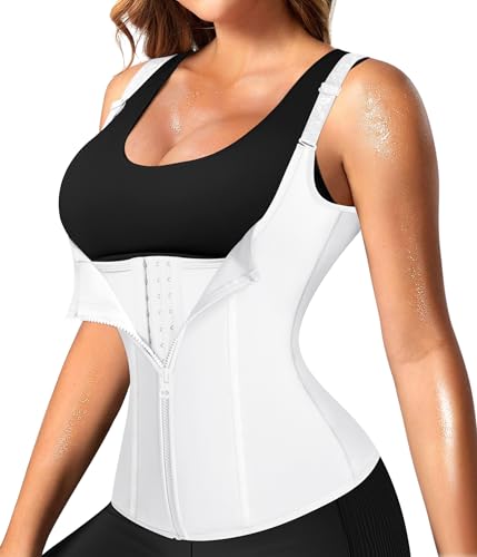 Nebility Waist Trainer for Women Corset Shapewear with Zipper Women's Waist Cincher Tank Top with Adjustable Straps