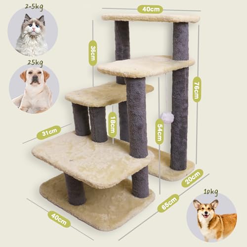 Escalier pour chien lavable et durable avec structure réglable gris foncé - 12