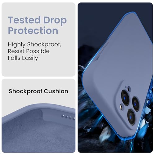 Image of FireNova Designed for iPhone 13 Pro Max Case, Silicone [Camera Protection] Phone Case, Soft Anti-Scratch Microfiber Lining Inside, 6.7 inch, Lavender Gray