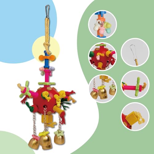 Premium Bird Toys, Bird cage Toys, Parrot Toys, Suitable for Parakeets, Budgies and Amazons, Macaws, African Grey Parrots, Durable chew Toys for Large Birds - Image 6