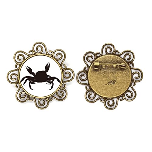 Broche crabe noir pour filles cadeau d'anniversaire original et mignon