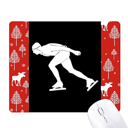Silhouette de patinage hiver noir motif souris de Noël pour décoration forêt et bois