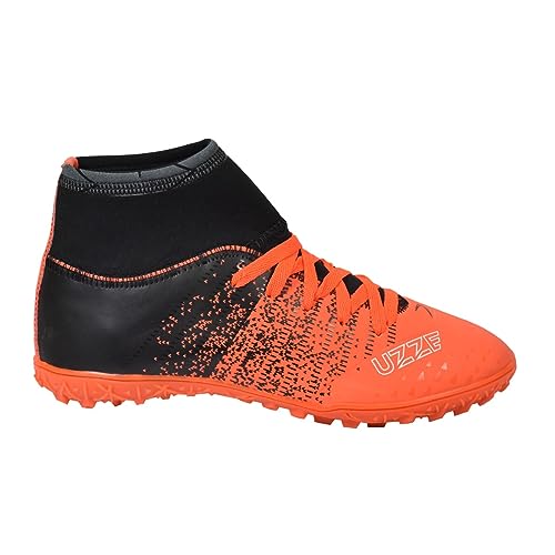 Chuteira Society Botinha Nova Cano Alto Grama Sintética Meião Relógio Uzze Sport (Azul, 35)