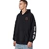 GROWSUNER Unisex Rose Flower Embroidered Hoodie Letter Graphic Printed Fleece Pullover Hooded Sweatshirt, Black, S #1
