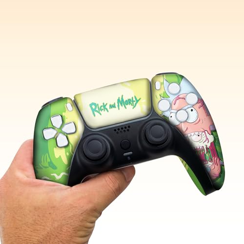 Image of Riccky Mortty Custom PS-5 Controller Wireless compatible with Play-Station 5 Console by BCB Controllers | Proudly Customized in USA with Permanent HYDRO-DIP Printing (NOT JUST A SKIN) (MODDED)
