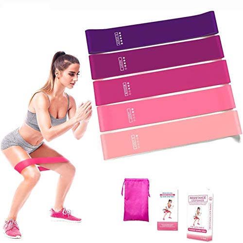 Bandas Elasticas Fitness, Bandas De Resistencia con 5 Niveles, Cintas Musculacion de Látex Natural Goma para Yoga, Crossfit,Entrenamiento de Fuerza,Pilates,Fisioterapia, para Glúteos, Piernas, Brazos