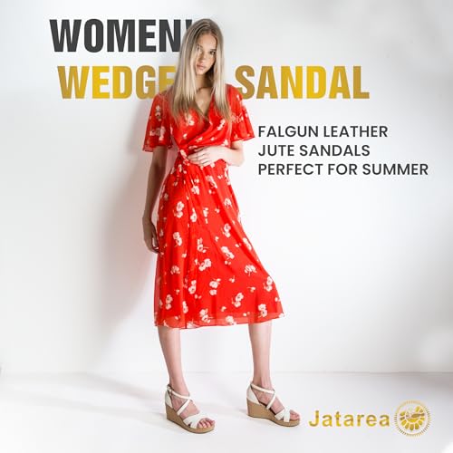 JATAREA Leather Wedge Sandals for Women | Women's Sandals Perfect for Summer3