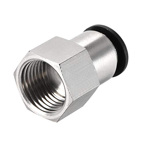 Conector neumático recto Uxcell de 12mm a 1/2 NPT hembra para tuberías de aire 4