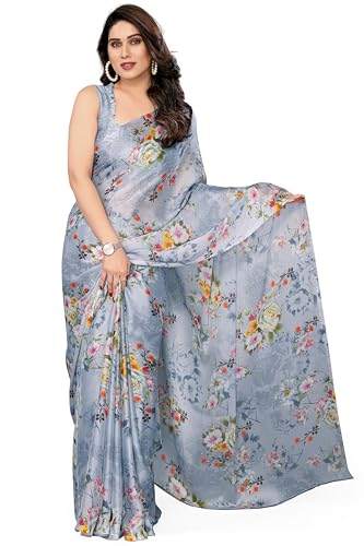 Image of MIRCHI FASHION Saree for Woman Chiffon Floral Printed | Lightweight All-Day Comfortable Women's Sari with Unstitched Blouse Piece (Available in 30 Colors)