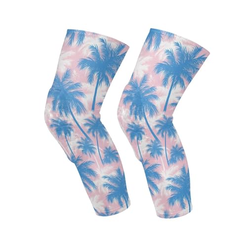 JUNZAN Tropical Palm Trees Basketball Knee Pads for Youth Kids Wrestling Knee Pads with Sleeves Sport Kneepads for Volleyball Football