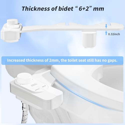Image of SAMODRA Non-Electric Bidet Attachment for Toilet - Self-Cleaning Dual Nozzle (Frontal & Rear Wash), Adjustable Water Pressure, Fits Most Toilets, Easy Installation (Classic White)