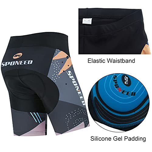 sponeed Roupas de Ciclismo Terno Masculino Acolchoado Shorts Camisa de Bicicleta EUA M Cinza Multi