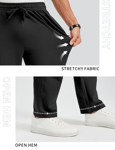 Idtswch 30/32/34/36/38/40 Long Inseam Mens Tall Sweatpants Open Bottom Joggers Athletic Yoga Pants with Pockets4