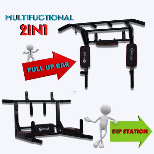 HASHTAG FITNESS Multifunction Wall-Mount Pull-Up + Dip Station (120kg) — Pull-Up Bars - image 4