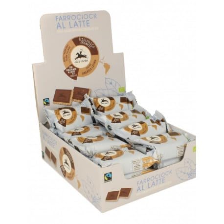 Caja 24 uds Farro Ciok Choco Leche Galleta de Espelta con Chocolate con Leche Bio 28 g | 24 Unidades (Total 672 g) | Snack Ecológico Individual
