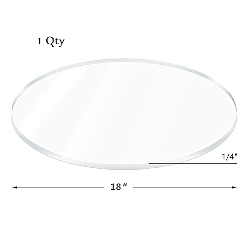 Miniatura 2 de Círculo de plexiglás transparente de 14 de pulgada de grosor de 18 pulgadas de diámetro para letreros, mesas, tragaluz, alternativa de vidrio de