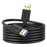Jelly Tang USB 3.0 Male to Male Cable 1Ft,USB to USB Cable with Gold-Plated Connector for Hard Drive Enclosures, DVD Player, Laptop Cooler (1Ft/0.3M)