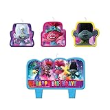 Trolls World Tour Birthday Candles - Assorted Sizes, 4 Pcs