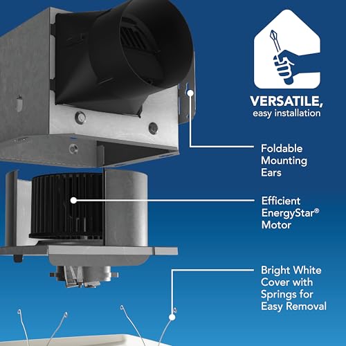 Image of Broan-NuTone Roomside Series Bluetooth Speaker Bathroom Exhaust Fan with LED Light, 70 CFM 2 Sones, ENERGY STAR