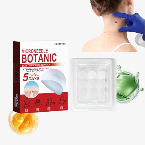 9 Pcs Skin Tag Remover Patches - Acne Blemish Remover Balances Oil and Moisture Safe & Gentle Waterproof Adhesive Natural Plant - Based Ingredients for Small to Medium Skin Tags on Face & Body