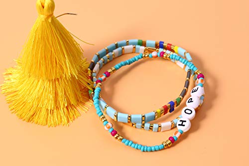 Badu 2Pcs Hematite Bracelet For Women, Fashion Stretch Bracelets, Promise Bracelet For Couples, Multicolor Bracelets (Women Strand-3005-123) #TOP1